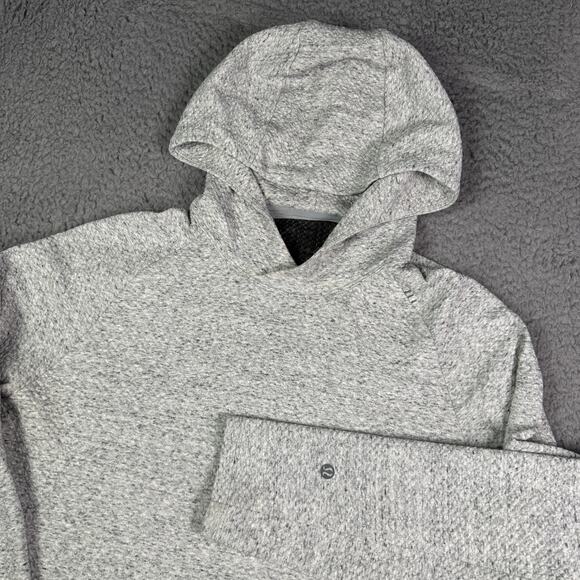 Lululemon At Ease Hoodie Mens Medium Heathered Melody Light Gray Pullover Knit - Picture 1 of 9